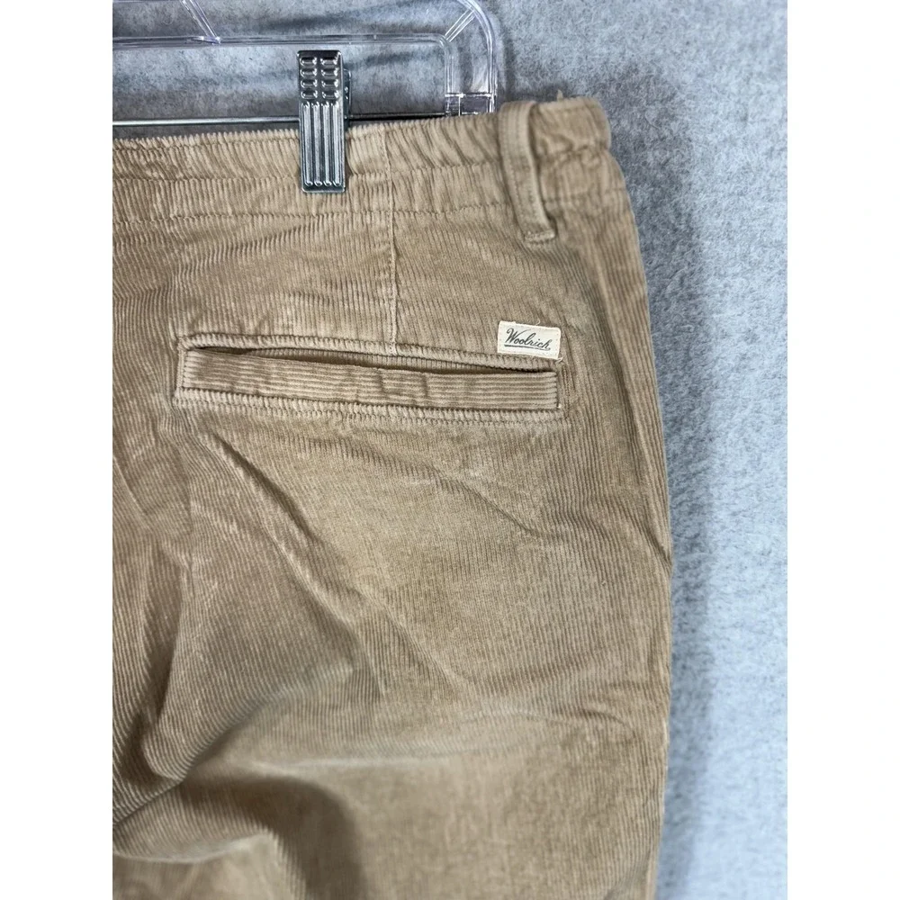 Woolrich Pants Womens 12 Tan Corduroy Straight Leg Stretch Casual Classic Style